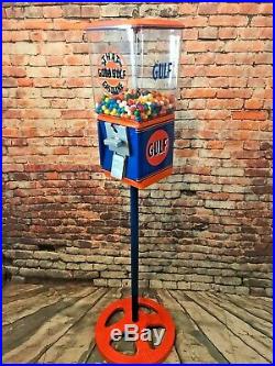 Gulf gas gumball machine Ford stand vintage candy machine game room office decor