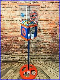 Gulf gas gumball machine Ford stand vintage candy machine game room office decor