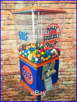 Gulf gas gumball machine Ford stand vintage candy machine game room office decor