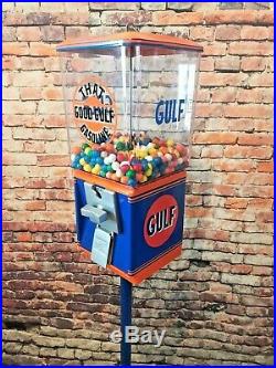 Gulf gas gumball machine Ford stand vintage candy machine game room office decor