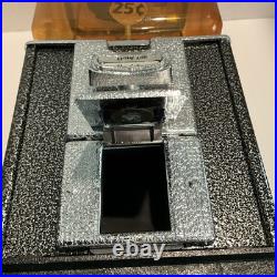 Gum Ball Machine Quarters Square Black Silver Metal Plastic Globe 1970s Vintage