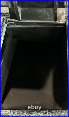 Gum Ball Machine Quarters Square Black Silver Metal Plastic Globe 1970s Vintage