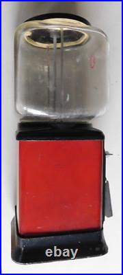 Gumball Machine 1 cent Vintage 1950's Locked NO KEY USA Made Original Glass Top