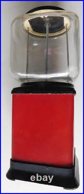 Gumball Machine 1 cent Vintage 1950's Locked NO KEY USA Made Original Glass Top