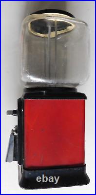Gumball Machine 1 cent Vintage 1950's Locked NO KEY USA Made Original Glass Top