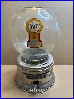 Gumball Machine Ford 1 Cent Vintage Glass Globe 1 penny H & W Machine Company