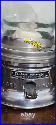Gumball Machine Ford 1 Cent Vintage Glass Globe 1 penny Machine