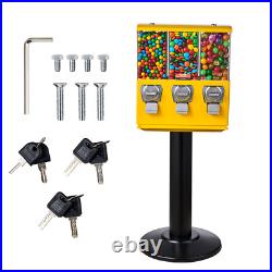 Gumball Machine Vending Coin Bank Vintage Candy Dispenser Stand Yellow