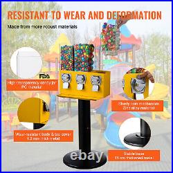 Gumball Machine Vending Coin Bank Vintage Candy Dispenser Stand Yellow