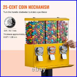 Gumball Machine Vending Coin Bank Vintage Candy Dispenser Stand Yellow