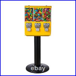 Gumball Machine Vending Coin Bank Vintage Candy Dispenser Stand Yellow