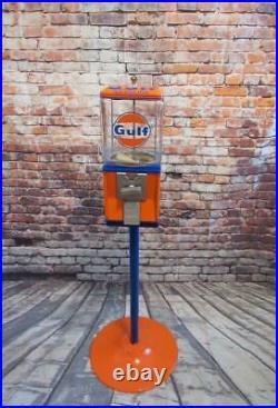 Gumball machine Gulf gas Northwestern glass vintage candy machine with stand