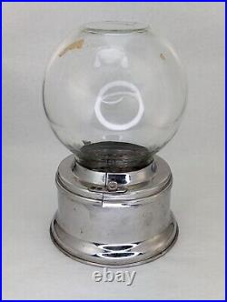 H W Gumball Machine Glass Round Globe 1C 1-Cent Vintage Vending Abilene TX