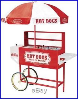 Hot Dog Cart Vintage Hotdog Stand New Vendor Dogs Cooker Stainless Steel Roller