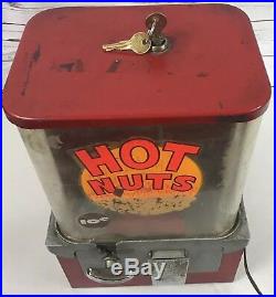 Hot Nuts 10 Cent Vending Machine With Light Has Plug & Key Works Vintage RARE