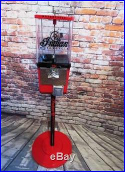 Indian Motorcycle vintage coin op gumball machine M&m dispenser + stand