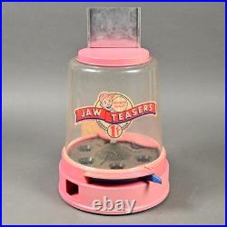 Jaw Teasers Gum Ball Machine Dispenser Rare PINK Vintage