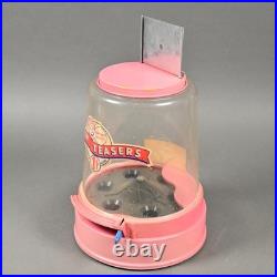 Jaw Teasers Gum Ball Machine Dispenser Rare PINK Vintage