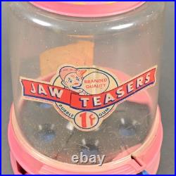 Jaw Teasers Gum Ball Machine Dispenser Rare PINK Vintage