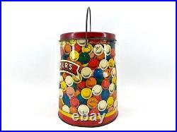 Jaw Teasers breaker Gumball machine candy store tin litho pail can clown Vintage