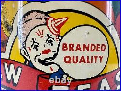 Jaw Teasers breaker Gumball machine candy store tin litho pail can clown Vintage