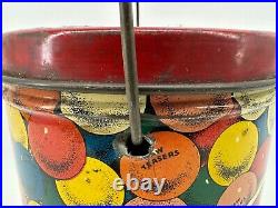 Jaw Teasers breaker Gumball machine candy store tin litho pail can clown Vintage