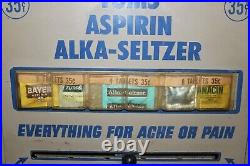 Large Vintage 1950's Tums Aspirin Alka-Seltzer 35c Metal Vending Machine WithKeys