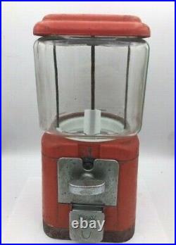 Lot of 2 (TWO) Vintage Oak Acorn Glass Globe Candy vending machine to Restore