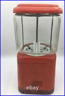 Lot of 2 (TWO) Vintage Oak Acorn Glass Globe Candy vending machine to Restore