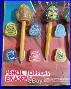 Masters of the Universe Vending Machine Display Pencil Toppers Erasers Vintage