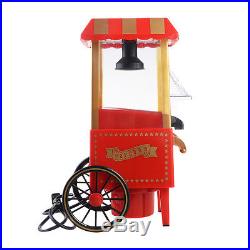 Mini Hot Air Pop Corn Maker Cart Popper Machine Tabletop Vintage Home Movie Red