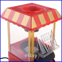 Mini Hot Air Pop Corn Maker Cart Popper Machine Tabletop Vintage Home Movie Red