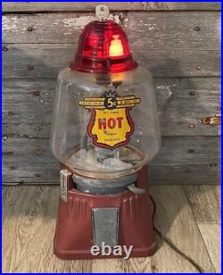 Minneapolis Regal Vending Machine Hot Peanuts 1940s Light & Key Vintage with Base
