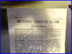 Modess Vintage Coin Operated Vending Machine Stainless, No Key Non-functional