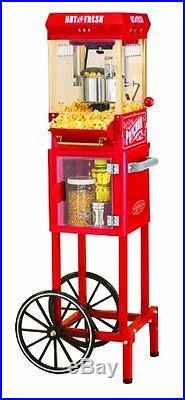 NEW Theater Style Popcorn Machine Home Commercial Vintage Movie Cart For Home