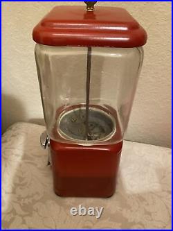 NICE Vintage Old Oak Acorn 1 Cent / 5 Cent Gum Gumball Candy Red Vending Machine