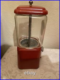 NICE Vintage Old Oak Acorn 1 Cent / 5 Cent Gum Gumball Candy Red Vending Machine