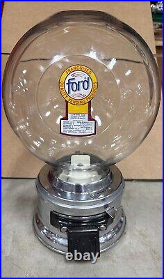 NOS Globe NICE! Special Vintage Ford Gum Machine for Super Balls & Tiny Capsules