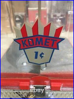 NOS Vintage 1 cent Penny Komet Gumball Machine with backstory from Ford Gum