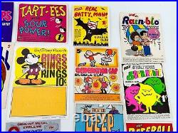 NOS Vintage Bubble Gum Vending Machine Display Cards Baseball Grape Mickey Mouse