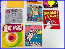 NOS Vintage Bubble Gum Vending Machine Display Cards Baseball Grape Mickey Mouse