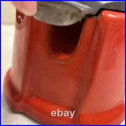 Northwestern 33 Gumball Machine 1930s Red with Key Vintage Porcelain One Cent