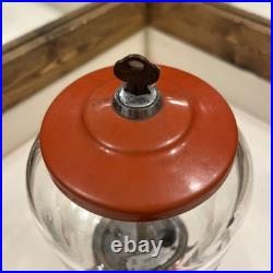 Northwestern 33 Gumball Machine 1930s Red with Key Vintage Porcelain One Cent