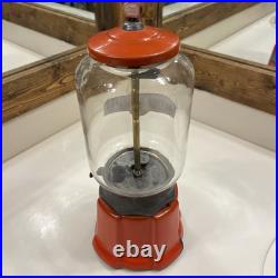 Northwestern 33 Gumball Machine 1930s Red with Key Vintage Porcelain One Cent