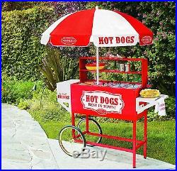 Nostalgia Electrics HDC701 Vintage Collection Commercial Hot Dog Cart & Umbrella