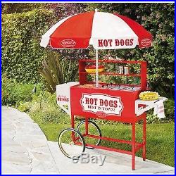 Nostalgia HDC701 48-Inch Tall Vintage Series Commercial Hot Dog Cart with Umb