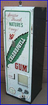 OLD Vint. CHLOROPHYLL GUM 10 Cent DISPENSER VENDING MACHINEwithKEY