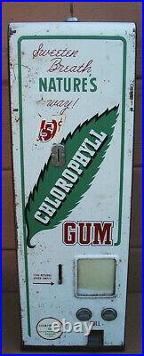 OLD Vint. CHLOROPHYLL GUM 10 Cent DISPENSER VENDING MACHINEwithKEY