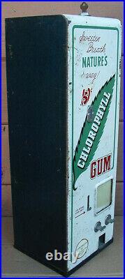 OLD Vint. CHLOROPHYLL GUM 10 Cent DISPENSER VENDING MACHINEwithKEY