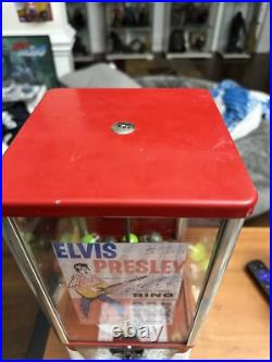 Oak Vista Vending Machine Vintage with Key Gumball Elvis Presley Rings